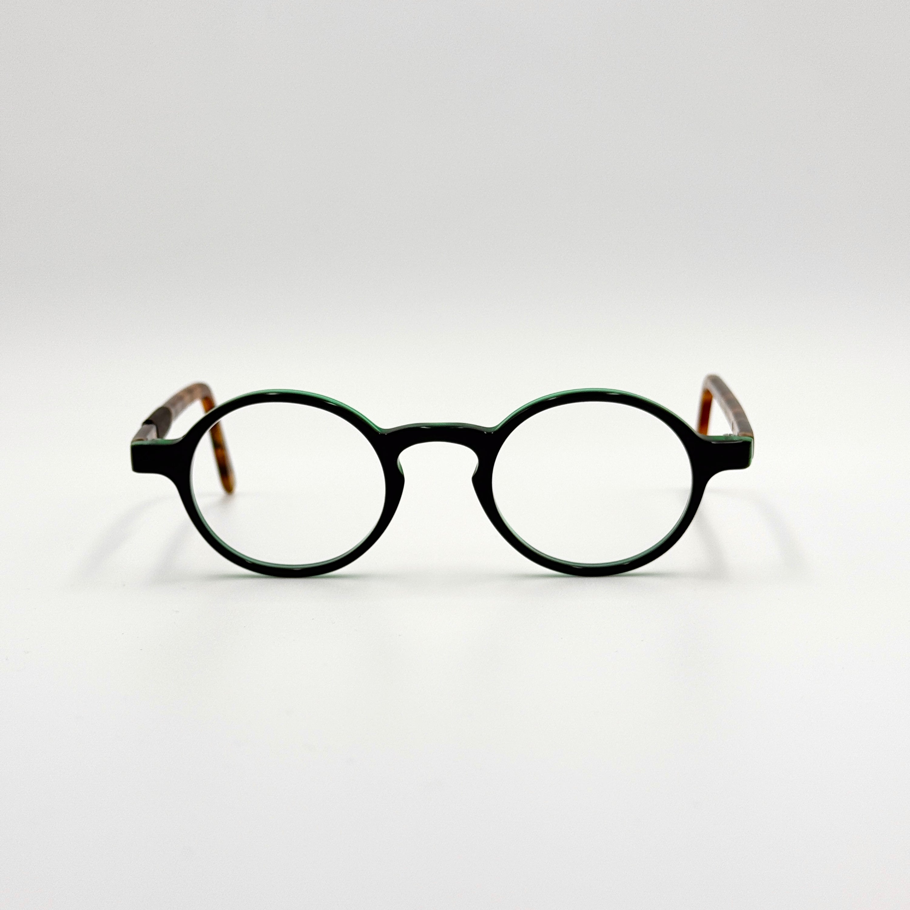 Schnuchel x Carlton Eyelab, 1407, Black Green Laminate / Tortoise Shell